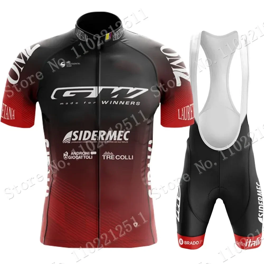 

Колумбия 2023 GW-Sidermec командный велосипедный комплект Джерси с коротким рукавом красная одежда дорожный велосипед рубашки костюм велосипедный нагрудник шорты MTB Maillot
