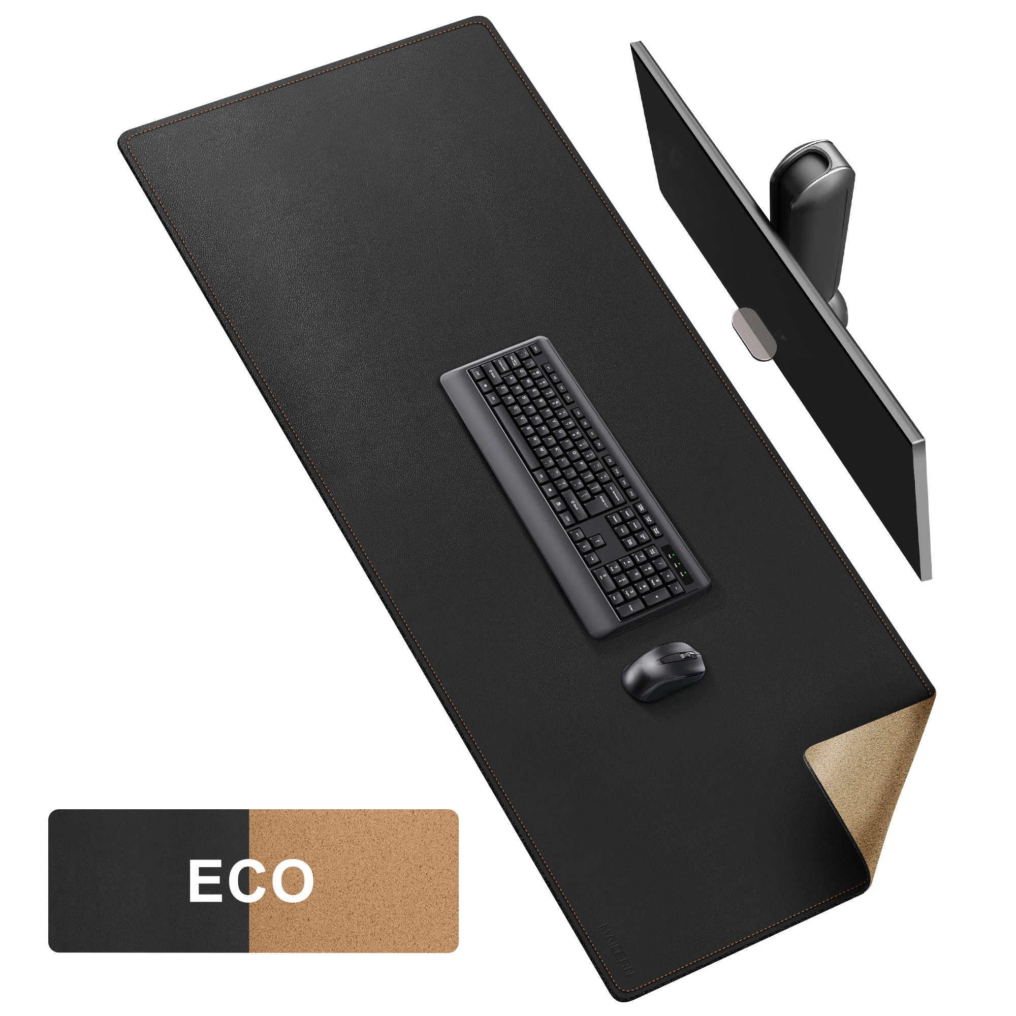 

Oversized Gaming Mouse Pad PU Leather and Cork Dual-sided Computer Desk Pad Durable Waterproof Office Desk Mat Keyboard Mousepad