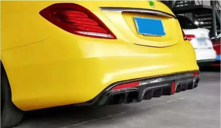 Настоящее углеродное волокно задний бампер спойлер крышка диффузора багажника и