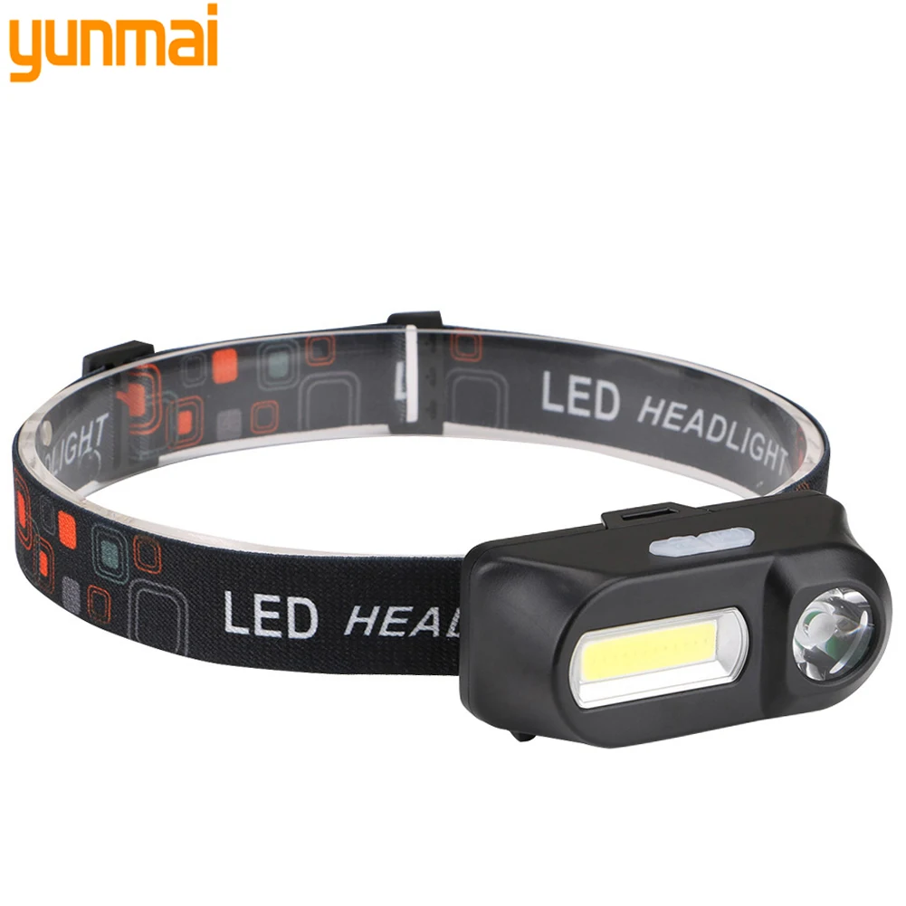 

XP-G Q5 1804 Sensor Headlamp Camping Head Light Lamp by 1* 18650 Rechargeable Battery COB Bulbs Lithium Ion 10w Brightest LED