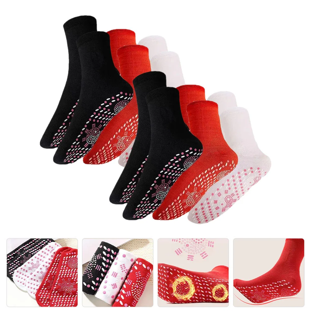 

6 Pairs Heating Socks Comfortable Women Slipper Daily Use Heated Female Women's & Hosiery Warm Convenient Thicken Winter