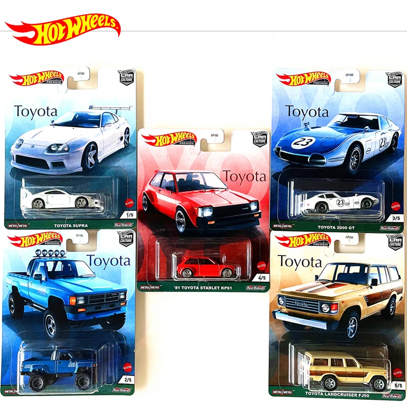 

Original Hot Wheels Premium Car Culture Toyota Diecast 1/64 Voiture Supra Landcruiser Pickup Boy Toy for Children Birthday Gift