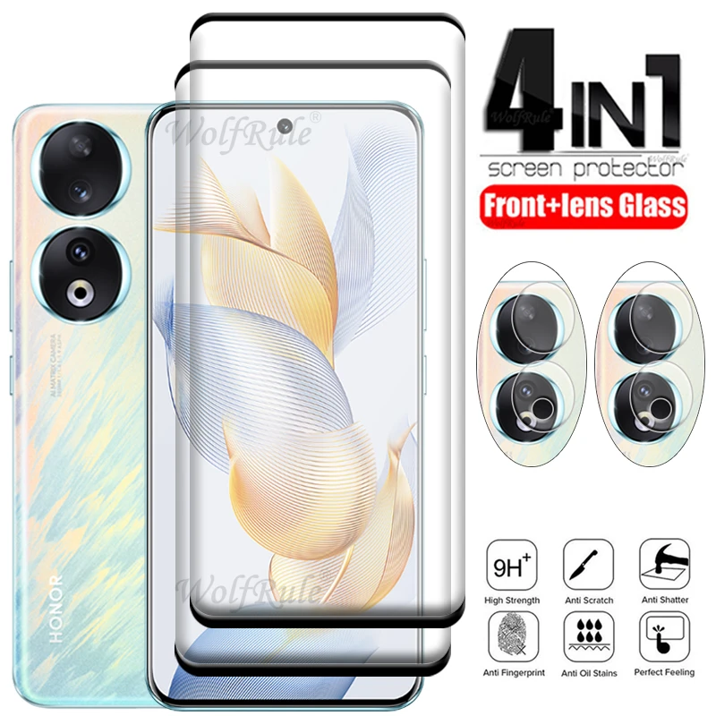 

4-in-1 For Huawei Honor 90 Glass For Honor 90 Tempered Glass HD 9H Protective Film Screen Protector For Honor 90 Pro Lens Film