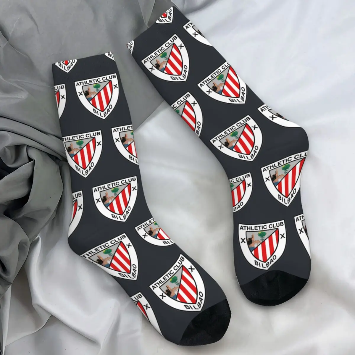 La Liga Athletics Bilbao Away Stockings Мужские носки унисекс Теплые мягкие в стиле ретро Осенние