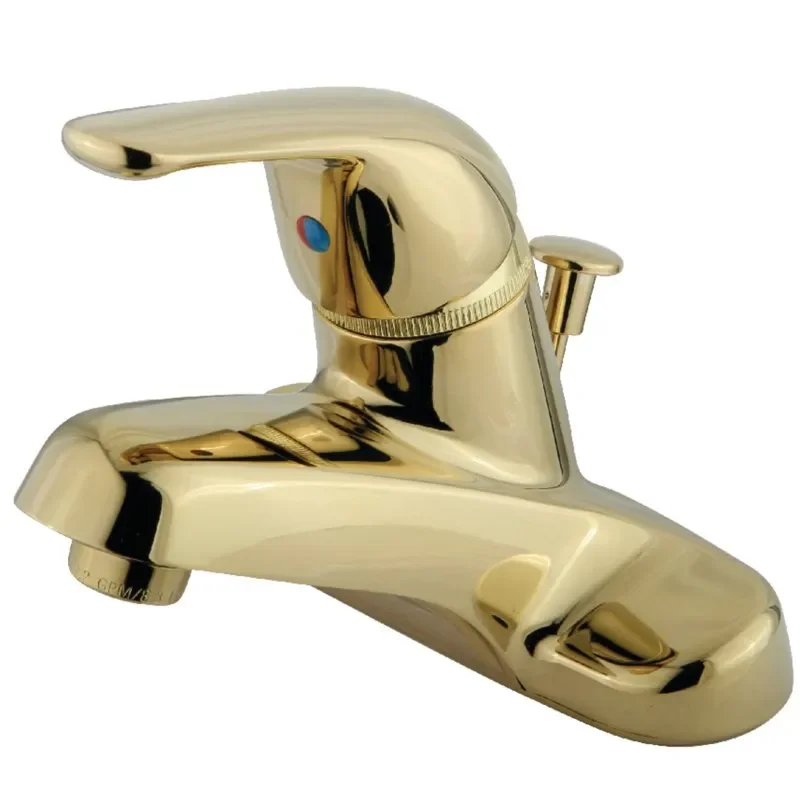 

Elegant Polished Brass 4 in. Centerset Single-Handle Bathroom Faucet: Enjoy Graceful Stylish Convenience with Lasting Durability