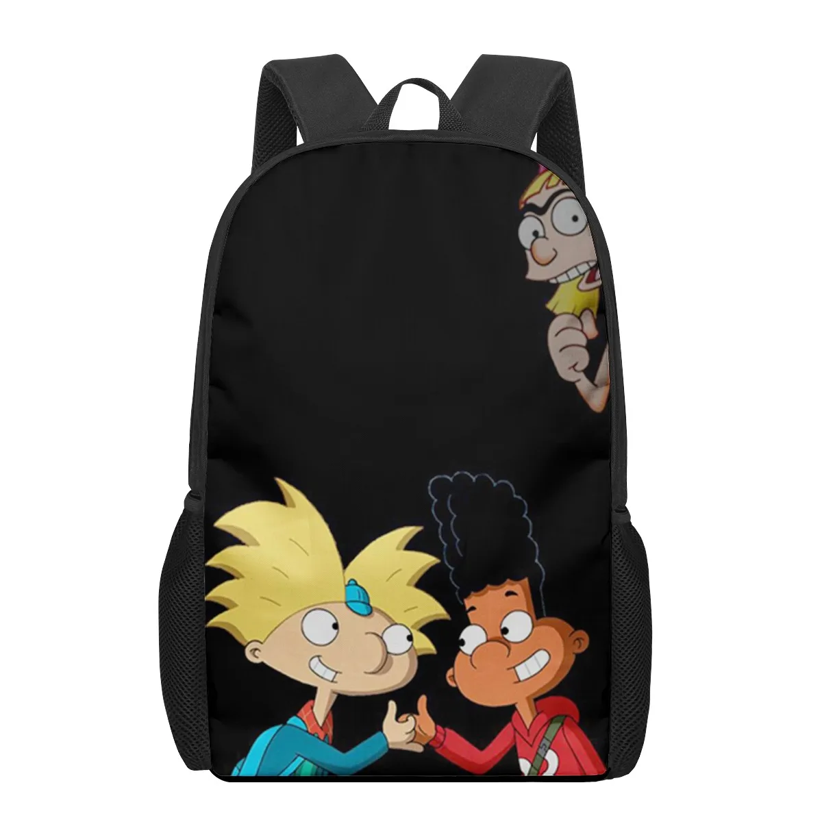 Cartoon Hey Arnold 3D Pattern School Bag for Children Girls Boys Casual Book Bags Kids Backpack Boys Girls Schoolbags Bagpack