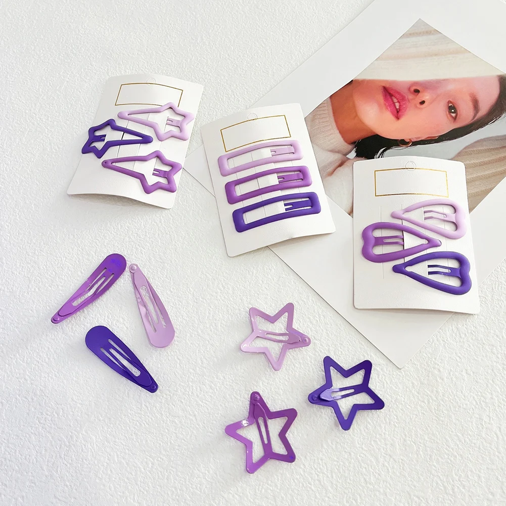 

Детские Асимметричные зажимы для волос в виде сердечек с пентаграммой и красивой звездой