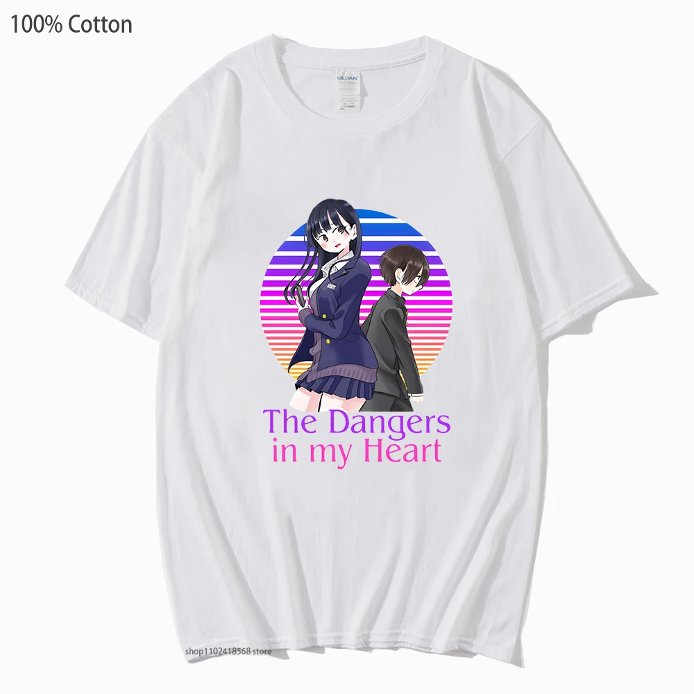 

Anime Tshirt The Dangers In My Heart Shirts Anna Tshirts 100%Cotton Clothes Cartoon Tee Women Clothing Y2k Top Men O-Neck Casual
