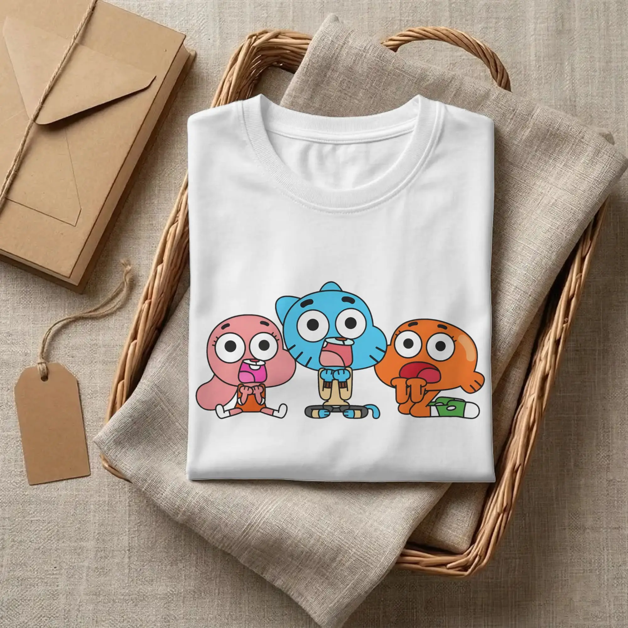 Фото Футболка Gumballs Darwin Anais для мужчин и женщин, забавная хлопковая футболка с круглым вырезом и короткими рукавами, футболки с короткими рукавами, идея подарка, топы №4