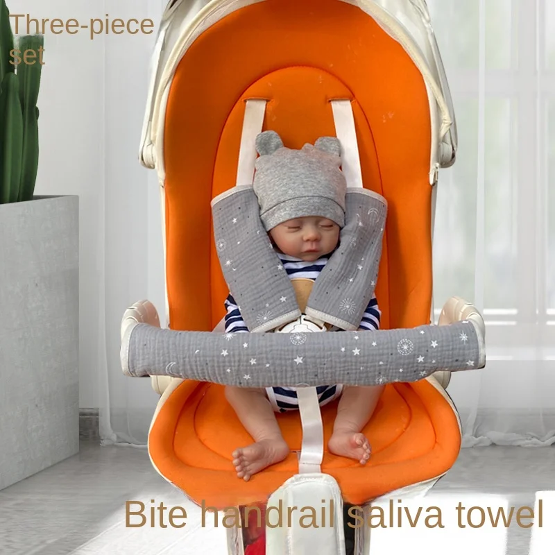 Руль для детской коляски, передний подлокотник, защитный чехол, Защита плеч, водное полотенце, съемный, чистый хлопок, универсальный