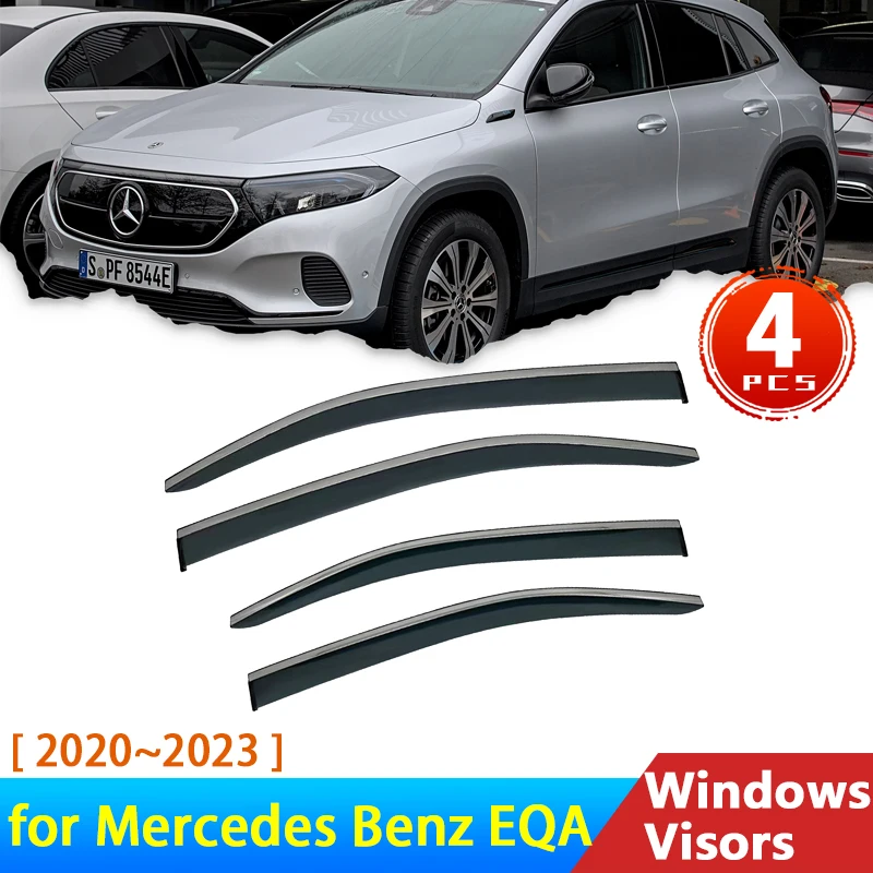 

Автомобильные оконные козырьки для Mercedes Benz EQA Electric 2020 2022 2023, аксессуары, дефлекторы от дождя, бровей, солнцезащитный козырек, ветрозащитный экран