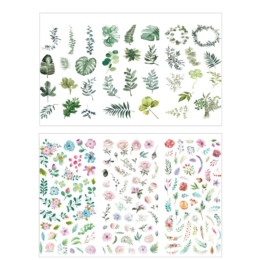 

Stickers Self Adhesive Sticker Leaf Green Paper Decor Album Photo Diy Scrapbook Diary Scrapbooking Floral Flower Decorative