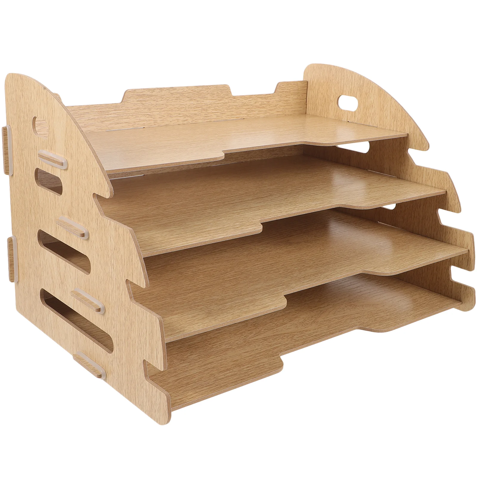 

Paper Tray Organizer Desk Outbox Desktop Wood Letter Trays & Stacking Supports Holder Organizers