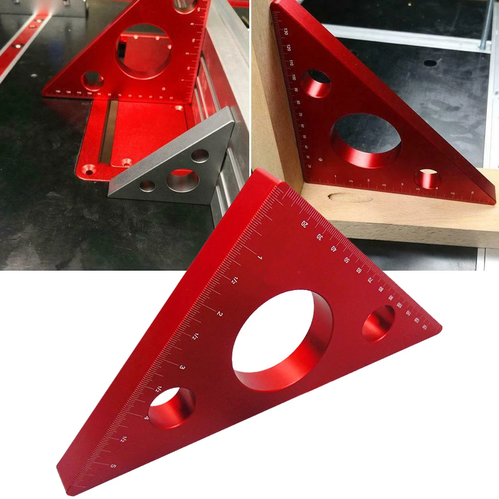 

Aluminum Alloy Right Angle Ruler DIY Woodworking Triangle Ruler Measuring Tool Scribing Gauge Crossed-out Measuring Tool