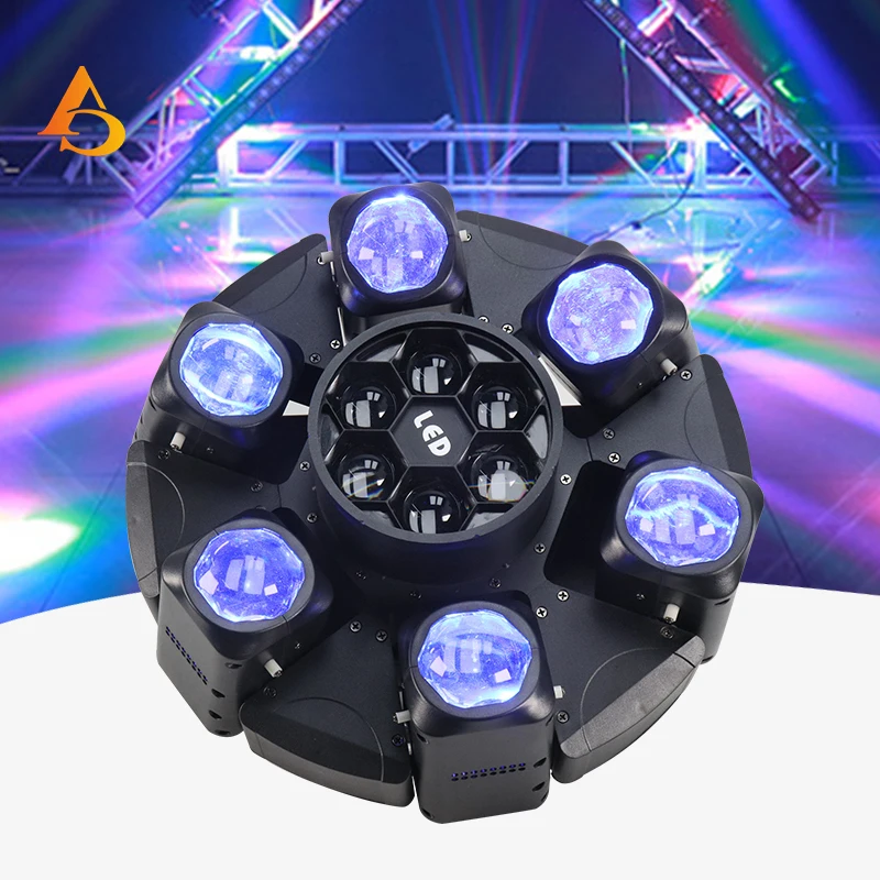 6x40W 6 Bee Eye Laser Поворотная лампа с регулируемым фокусом и светодиодной подсветкой