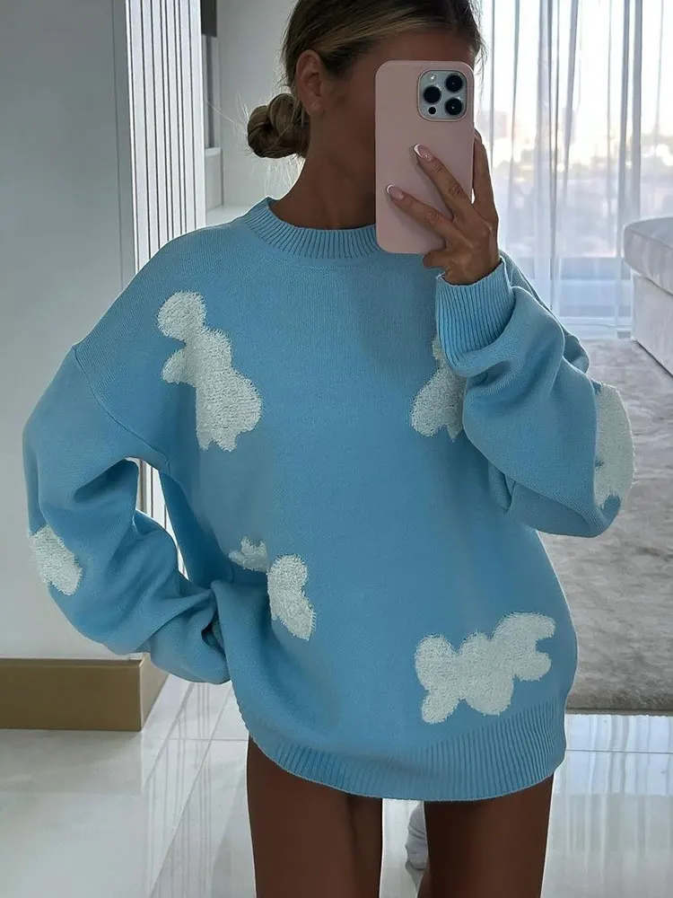 

Женский трикотажный жаккардовый свитер, облегающий пуловер с рукавами-фонариками, модный Дамский Шикарный джемпер, осень 2023
