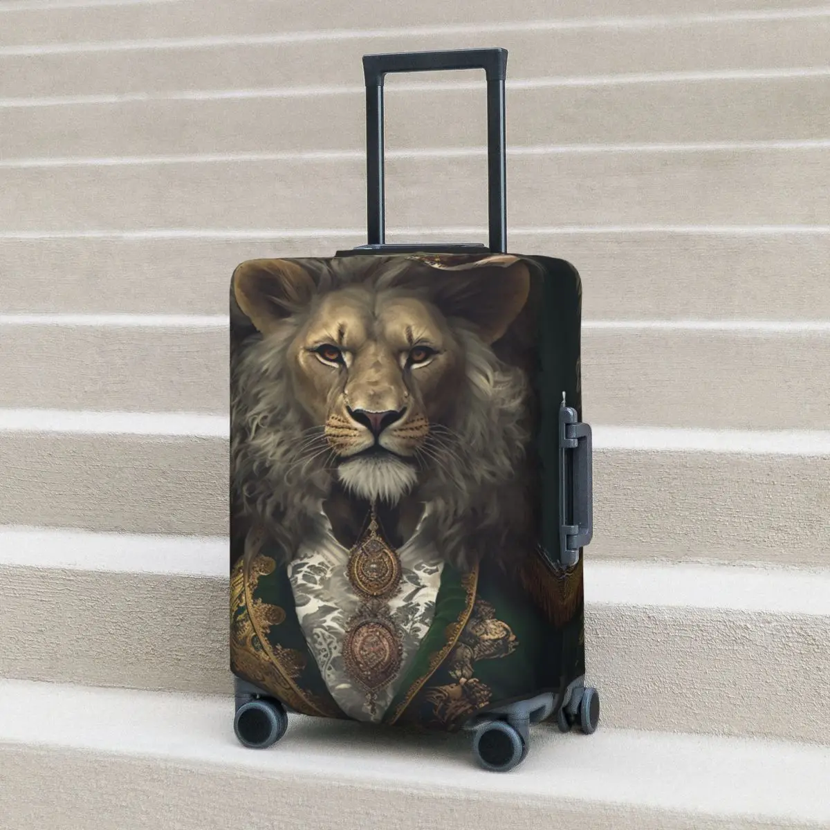 

Lion Suitcase Cover Dadaism Dapper Clothing Flight Cruise Trip Elastic Luggage Supplies Protector