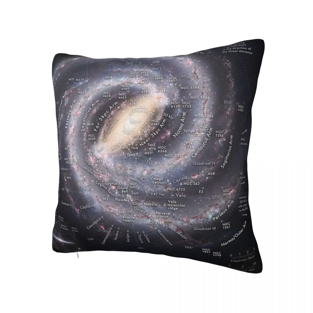 Чехол для подушки на молнии с изображением карточки Галактики