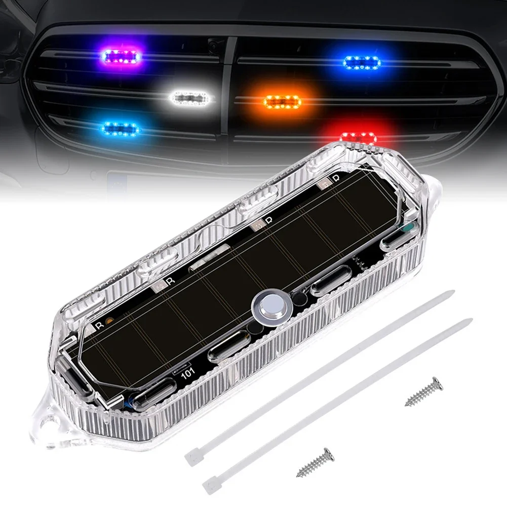 1PC Solar Power LED Warning Light for Car Motorcycle Vehicle Bicycle Tail Anti-rear Strobe Flashing