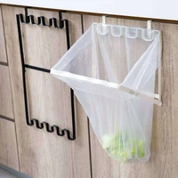 new kitchen trash rack cabinet door garbage bags holder stainless steel closet garbage storage holder