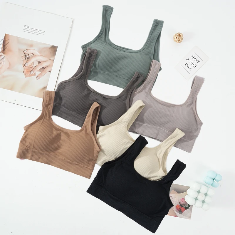 

Женские топы, бесшовный бюстгальтер без косточек, майка, женские укороченные топы, женское нижнее белье, пикантная майка с открытой спиной и...