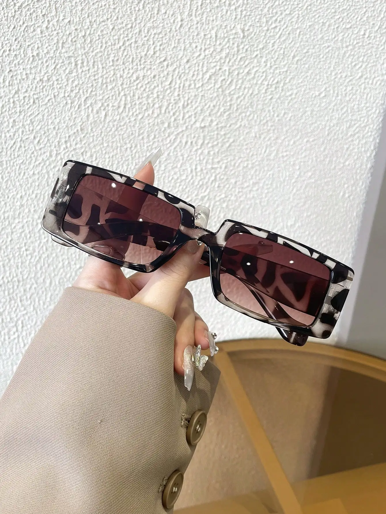 Винтажные Прямоугольные Солнцезащитные Очки Унисекс С Защитой UV400