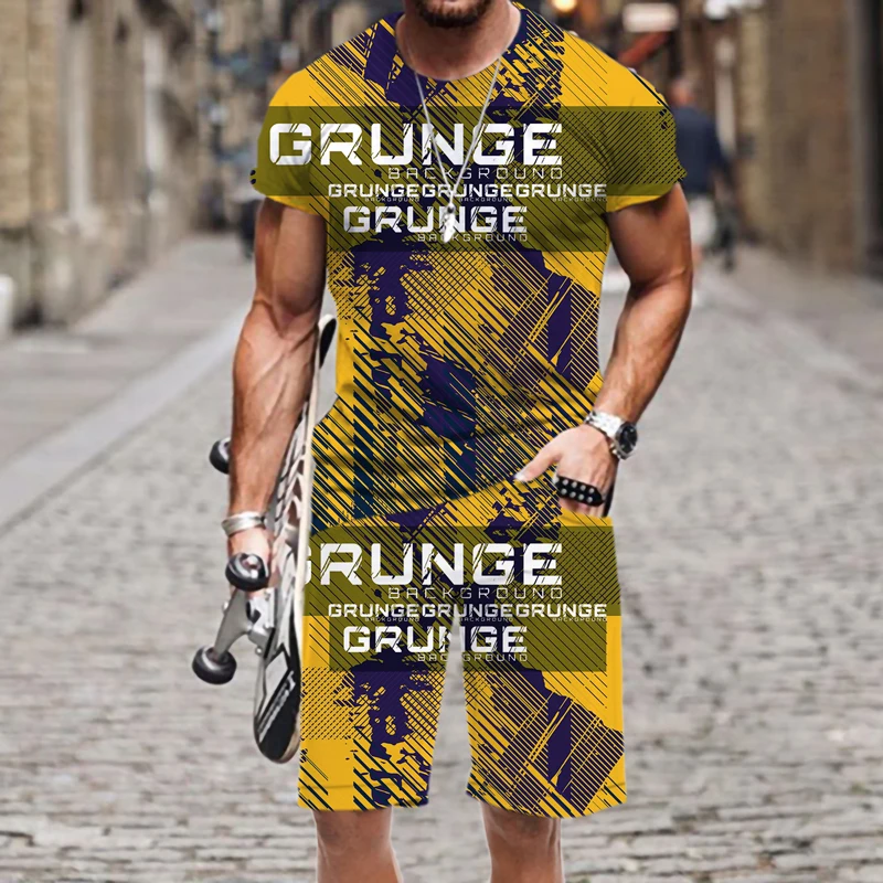 

3D Printed Casual Men's Clothing Short Sleeve Hip-hop O Neck 2-piece Set 2022 New Luxury Fashion Hot Summer Outfit Funny Street