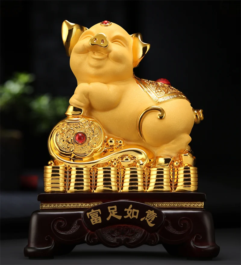 

GOLDEN PIG LUCKY DECORATION HOME FURNISHING FENG SHUI OFFICE WINE CABINET DECORATION ZODIAC PIG CRAFT GIFT HOME DECORATION GIFT