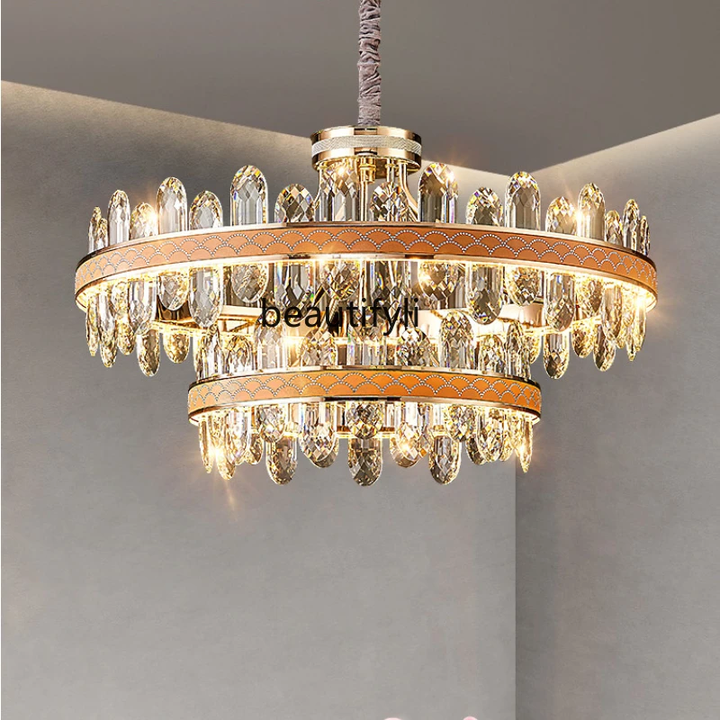 

yj Light Luxury Lamp in the Living Room Crystal Chandelier Dining Room Modern Minimalist and Magnificent Bedroom Lamps