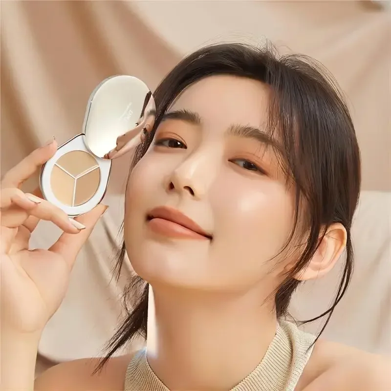 Трехцветная палитра консилеров DPU крем с полным покрытием стойкий хайлайтер