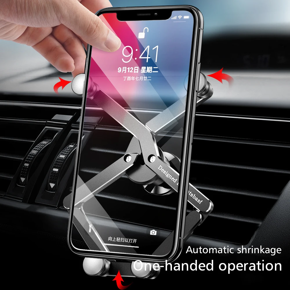 

Gravity Car Phone Holder Support GPS Air Vent Clip Mount For iPhone 13 12 Pro Max Xiaomi Redmi Samsung Cell Phone Stand