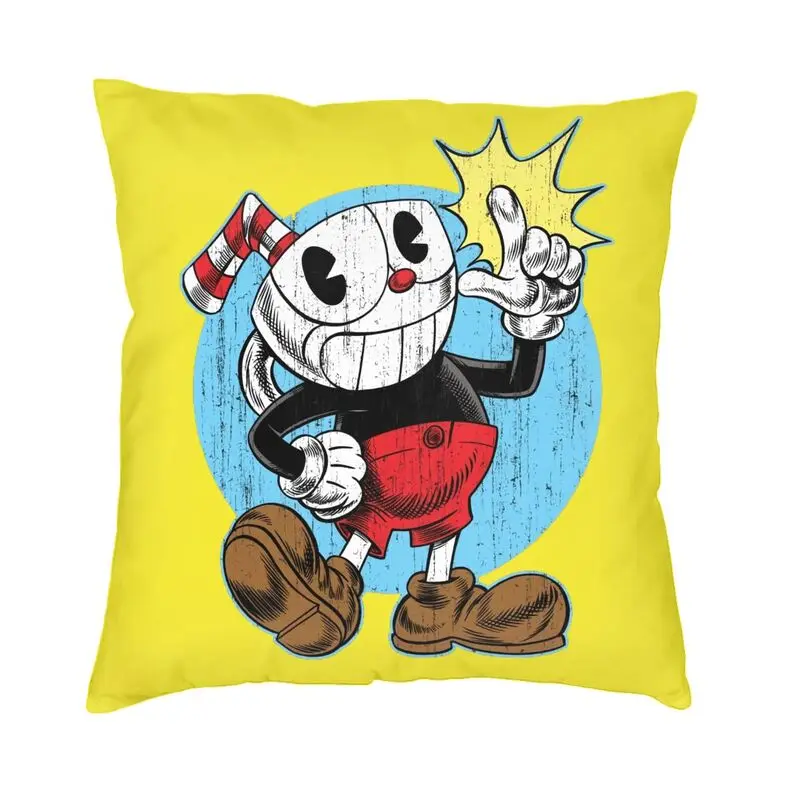 

Hot Game Cuphead Modern Pillow Cover Home Decorative Sofa Cushion