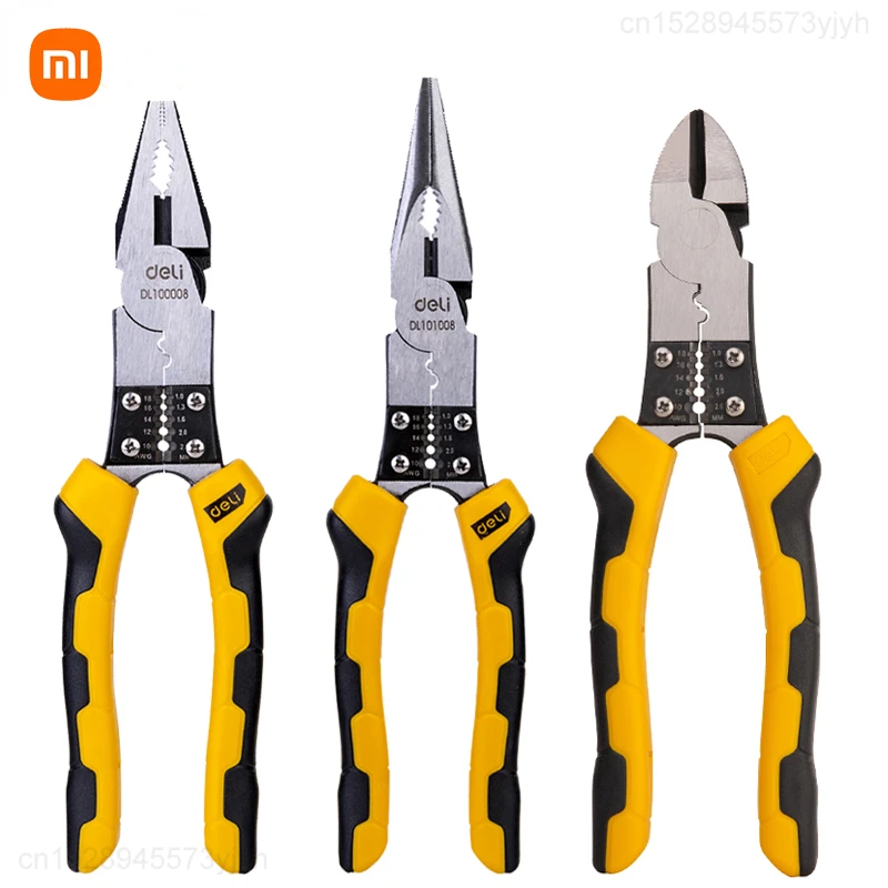 

Xiaomi 1 Pcs 8/8.5/9 Inch Household Universal Wire Cutters Multifunction Wire Strippers Hand Tools Multitool Long Nose Pliers