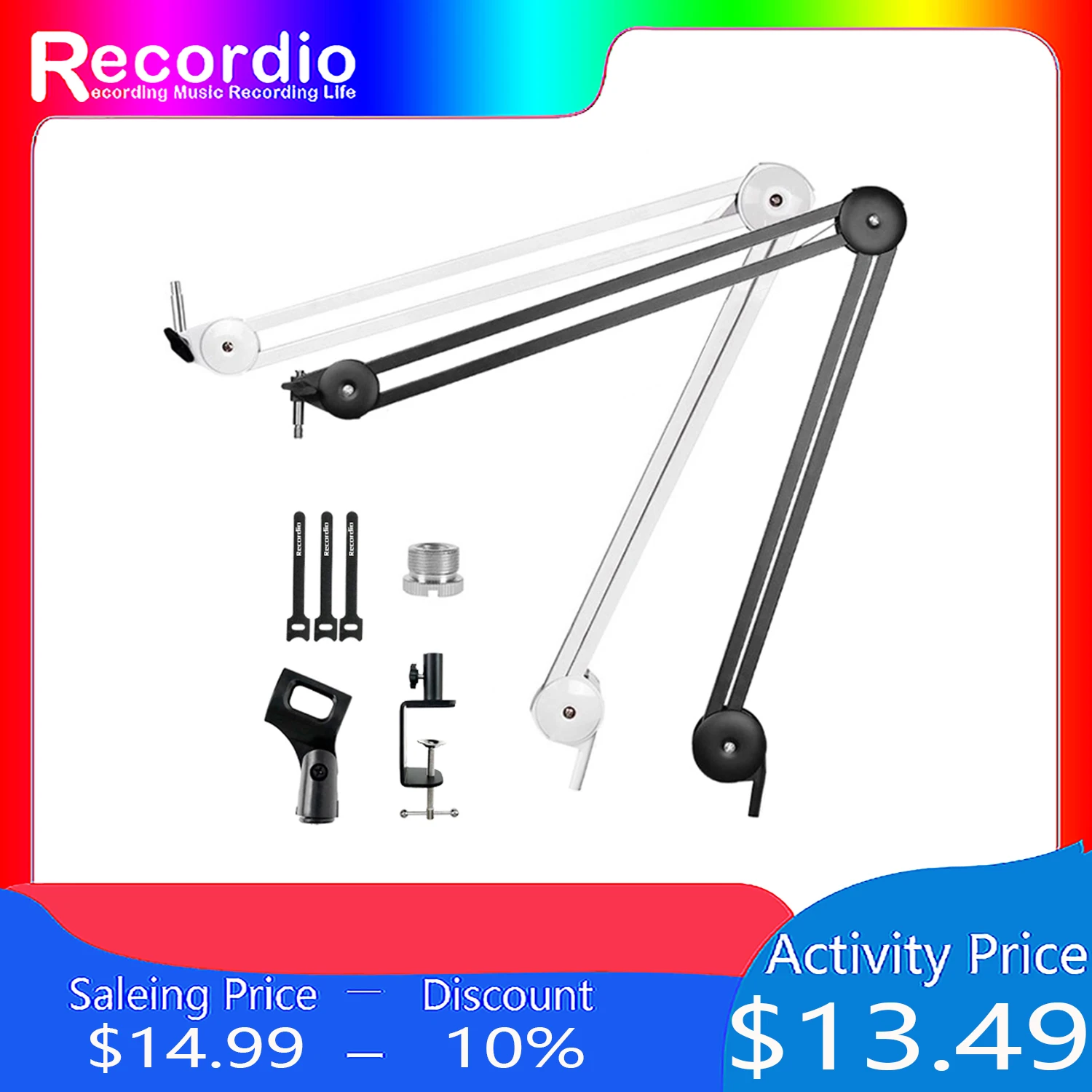 

GAZ-40 Professional Recording Microphone Holder Suspension Boom Scissor Arm Stand Holder with Mic Clip Table Mounting Clamp