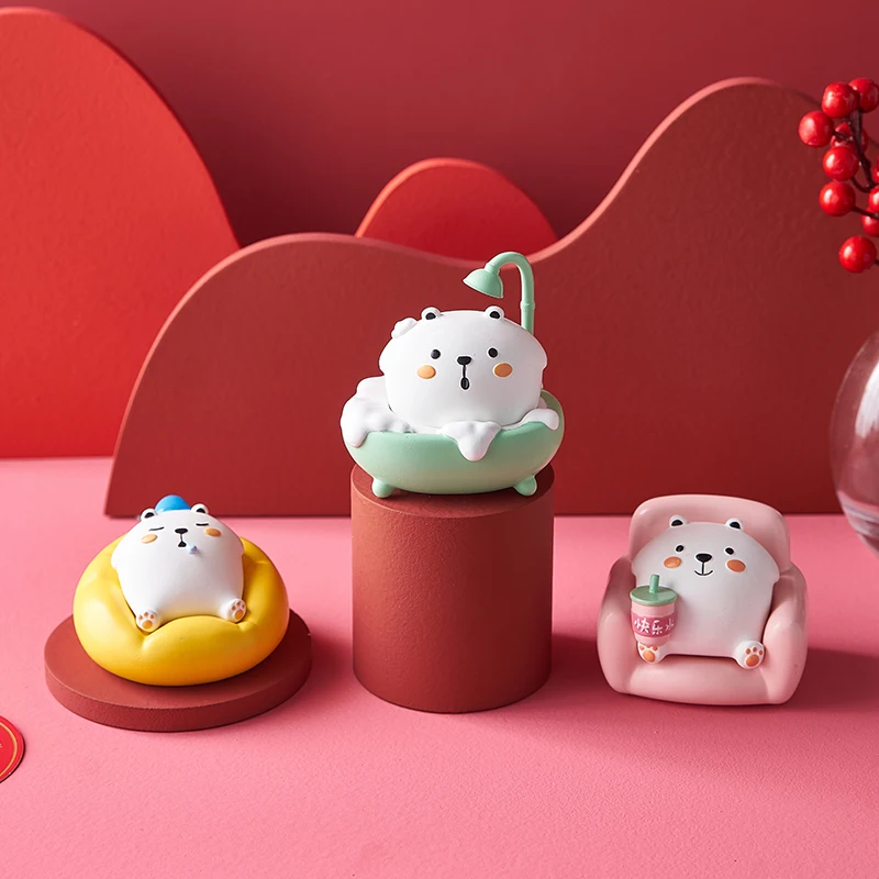 

Ins Style Cute Bear Miniature Sculpture Ornament Resin Figurines for Interior Modern Home Living Room Decor Desk Accessories