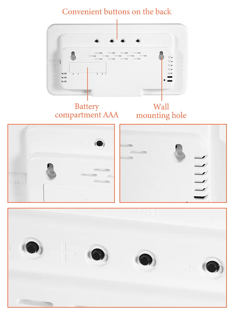 USB-часы будильник с голосовым управлением цифровые часы отображением даты и