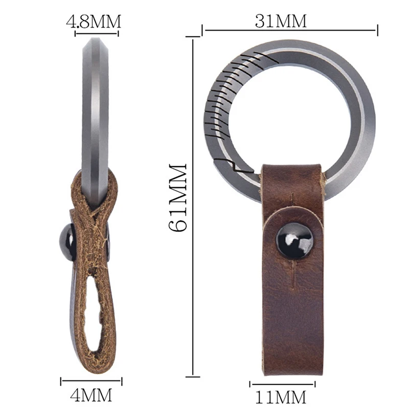 Титановый сплав кожаный поясной ремень с пряжкой брелок для автомобиля кулон EDC