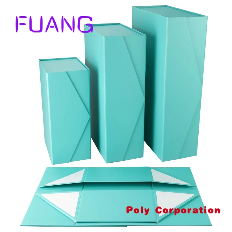 Green foldable luxury color small extra large gift packaging folding box carton printed garment papacking box for small business