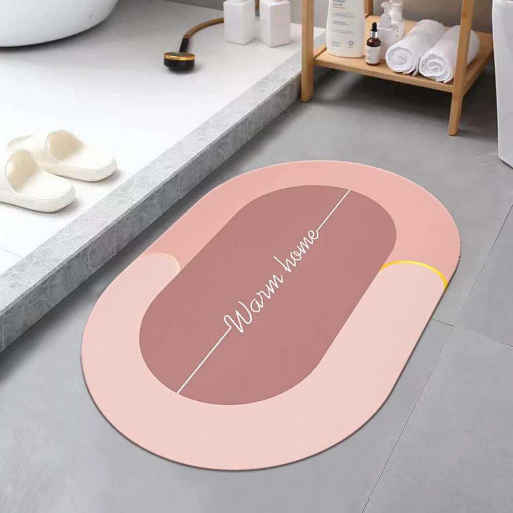 

1x Bathroom Mat Super Absorbent Bath Mats Quick Drying Bathroom Carpet Non-Slip Mat Door Floor Stair Kitchen Bedroom Hallway Mat
