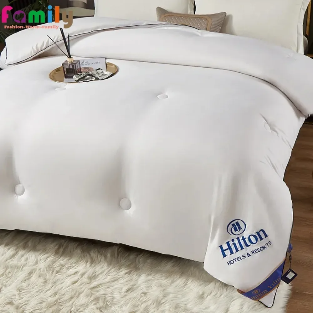 

Duvets Filling King Size Free Shipping Thick Quilts for The Winter White Comforter Hilton Blanket Mulberry Silk Quilt