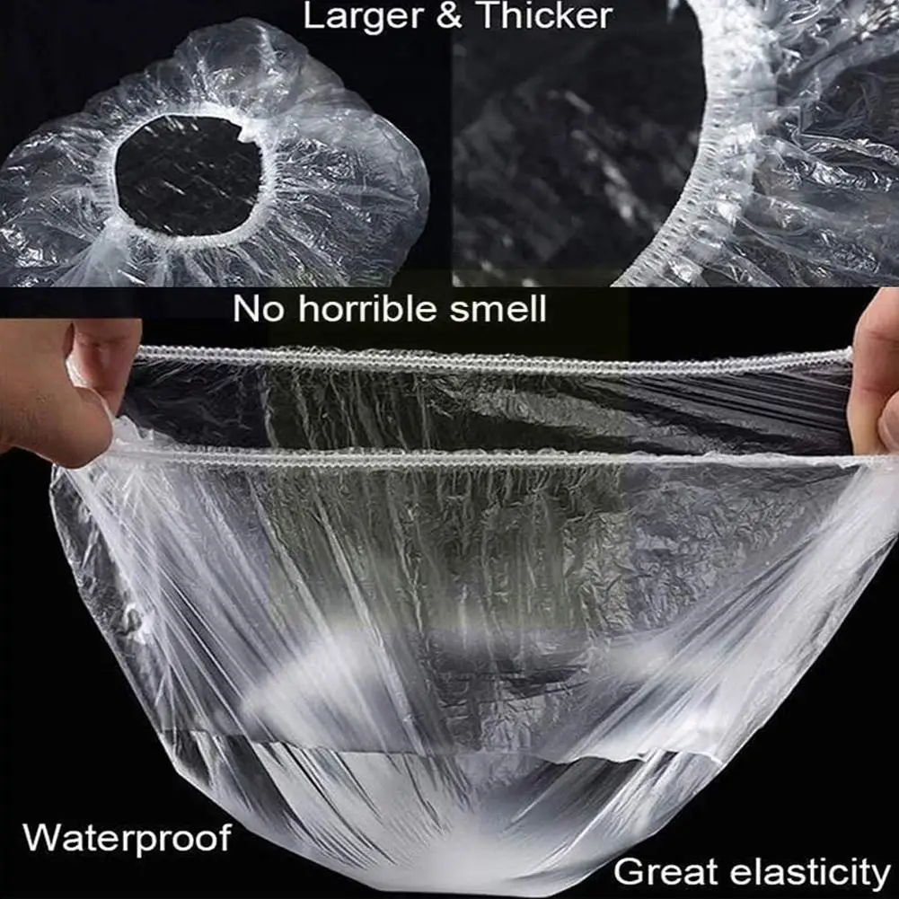 

50 шт., Эластичные крышки для миски, разноцветные одноразовые крышки для хранения продуктов, кухонный органайзер для хранения, крышка для дом...