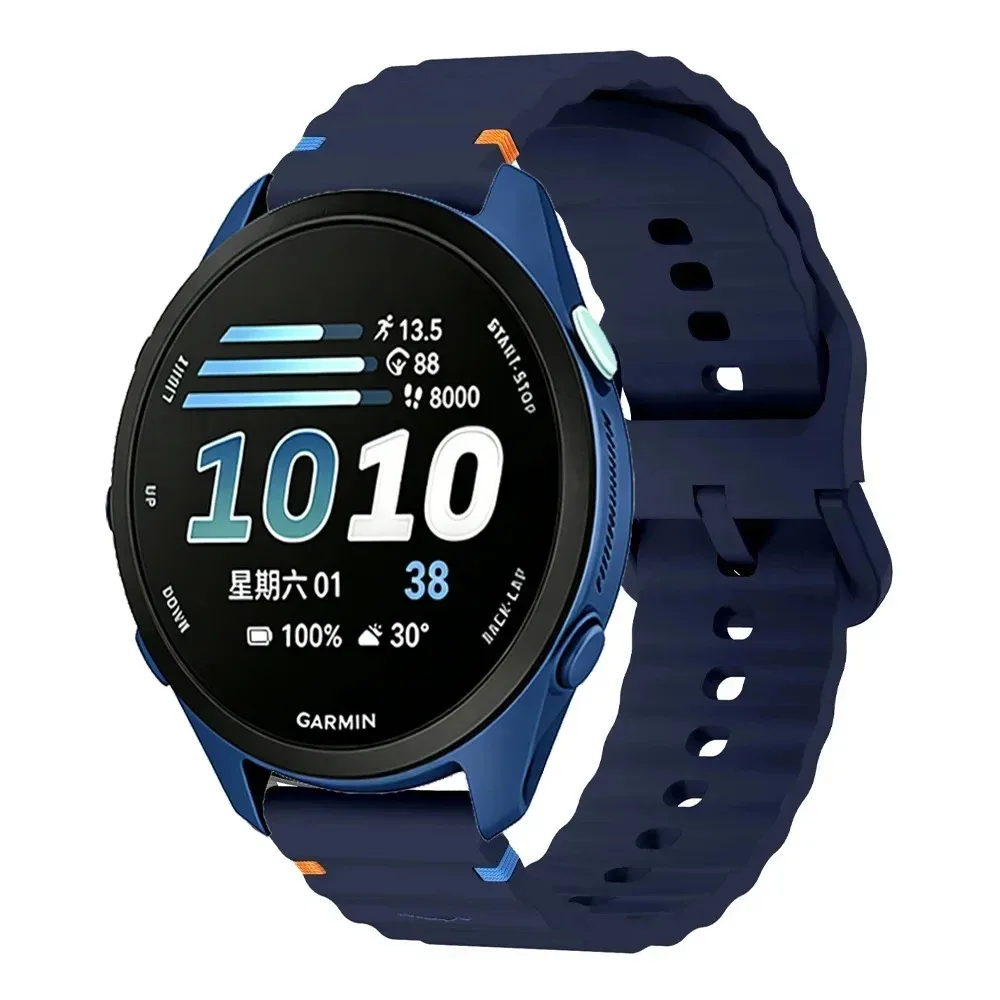 Фото Силиконовый ремешок 18/20/22 мм для Garmin Forerunner 70, 170, 55, 165, 970, 570, 47/42 мм, удобный браслет для Garmin Venu 4, 45 мм, 41 мм №4