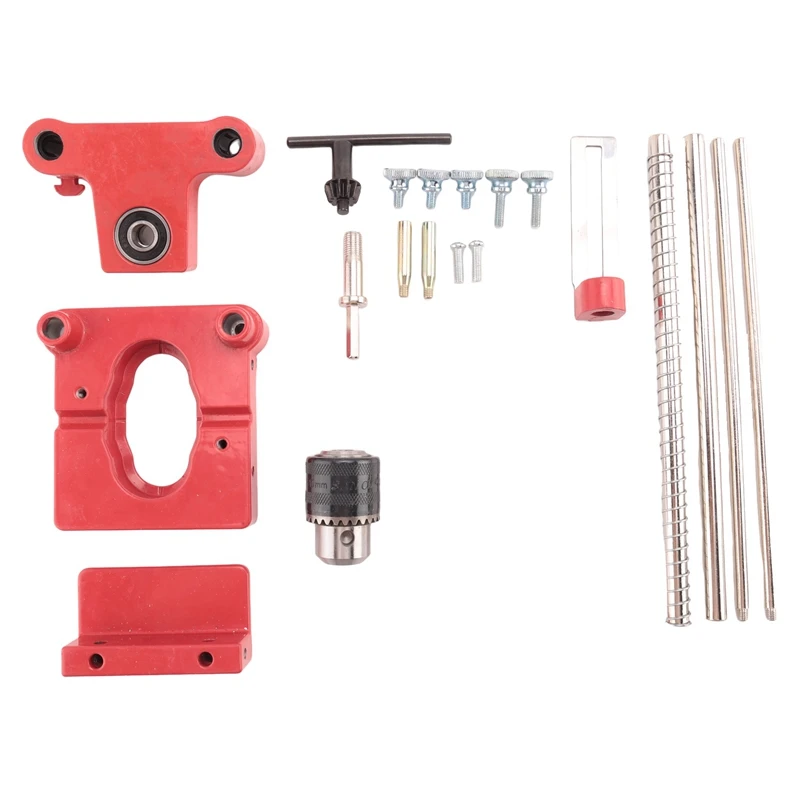 

1 PC Drill Locator Red Hole Drill Guide Dowel Jig Convenient Labor Saving Woodworking Drilling Template Guide Tool For Home