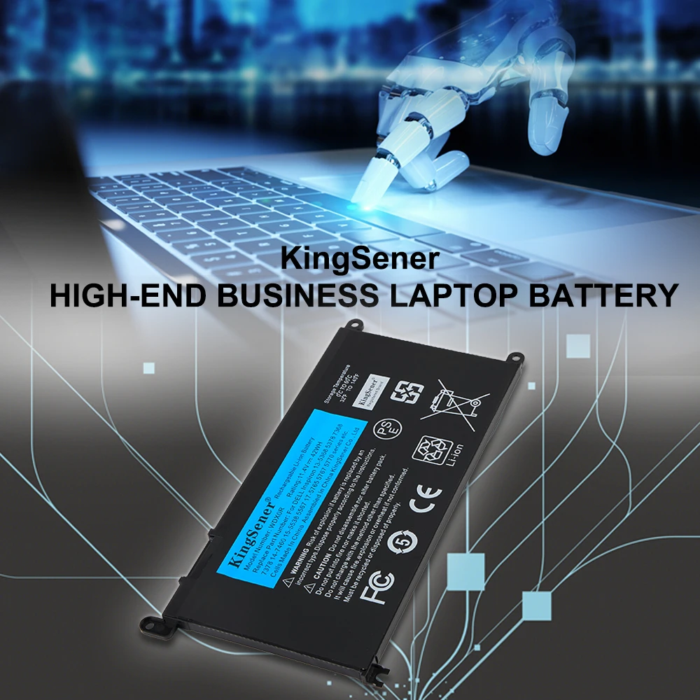 Аккумулятор KingSener WDXOR для ноутбука DELL Inspiron 14 5368 5567 7560 5767 7472 7460-d1525s 7368 7378 5565 Latitude 3488