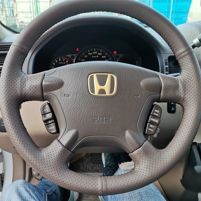 

Для Honda CR-V CRV 2002-2006 автомобильные аксессуары «сделай сам» прошитая вручную Нескользящая износостойкая чехол из натуральной кожи для рулевого колеса автомобиля