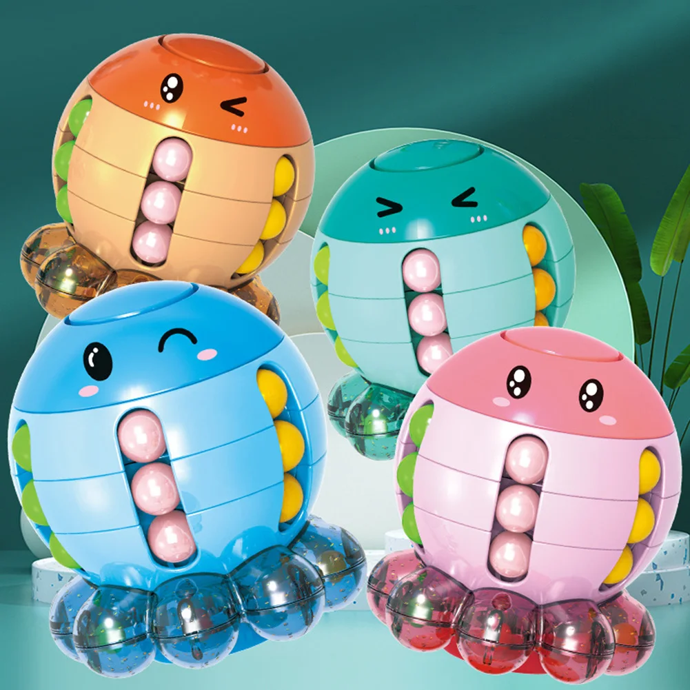 

3D Octopus Decompression Cube Toys Portable Rotating Ball Cans Cube Toy Multipurpose Finger Rotation Axis Toy for Preschool Gift