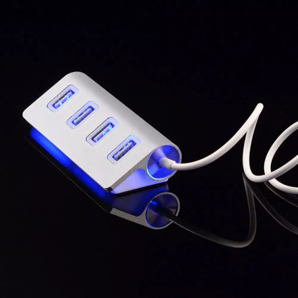 

High quality led Mini 4 Port HUB High Speed USB 2.0 Splitter Adapter Hub with Cable For Macbook PC Laptop