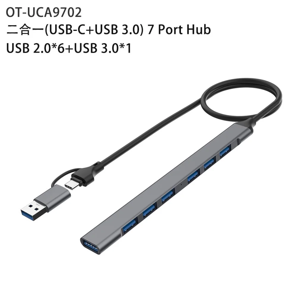

Docking Adapter Plug Play 7 Ports USB 2.0/USB 3.0 HUB High Speed Transmission Multi-port USB Splitter Expander for PC Computer