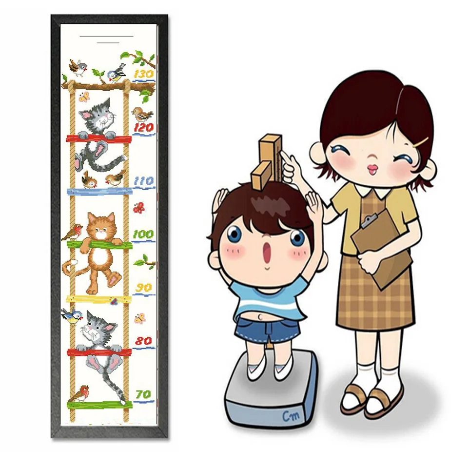 

SG063 Height Chart Table With Length Scale Baby Counted Cross Stitch Kit Cross-stitching Package Cross Stich Gift to Your Baby