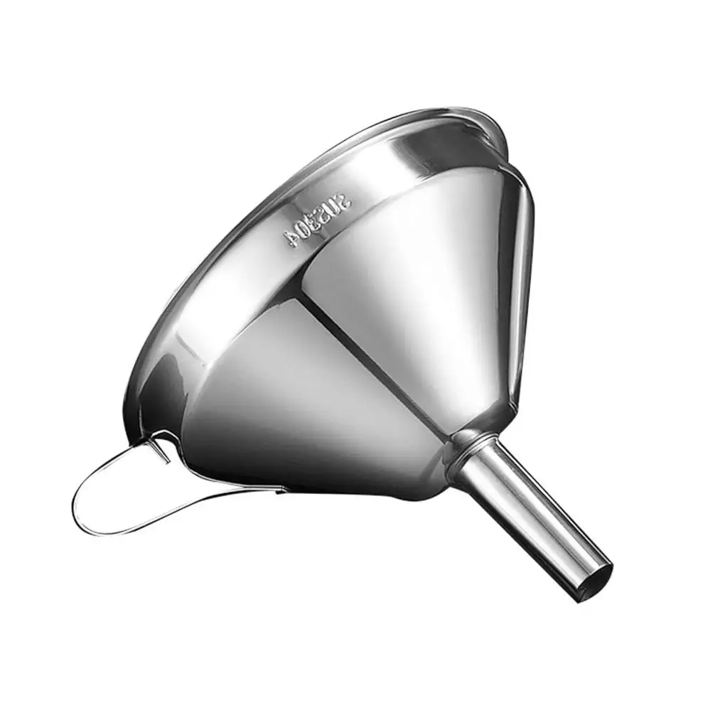 

Kitchen Funnel Stainless Steel Water Milk Oil Funnel Filter Household Filling Tool with 200 Mesh Filter Strainer